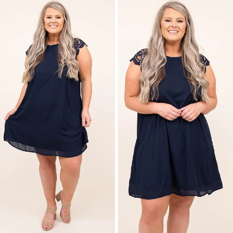Fashionable Dresses for Women Why Not Fall In Love Dress, Navy