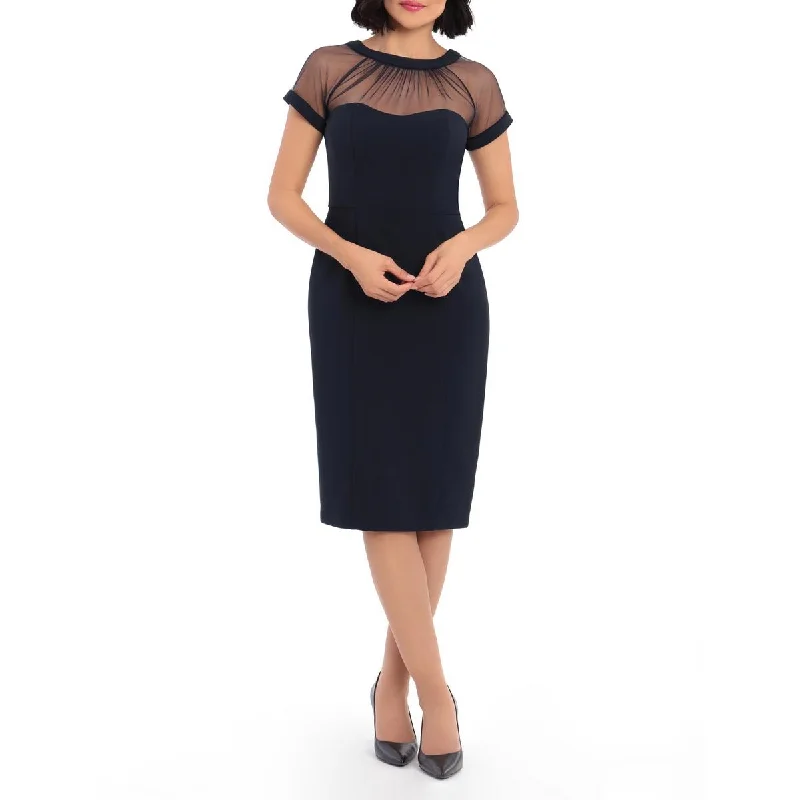 Vibrant Femme Fashion Maggy London Womens Mesh V-Back Cocktail Dress