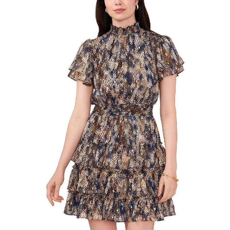 Women's Comfortable Lounge Outfit MSK Womens Chiffon Smocked Fit & Flare Dress