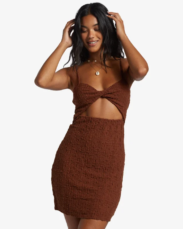 Trendy Women's Apparel Billabong Flower Hour Dress-Toasted Coconut