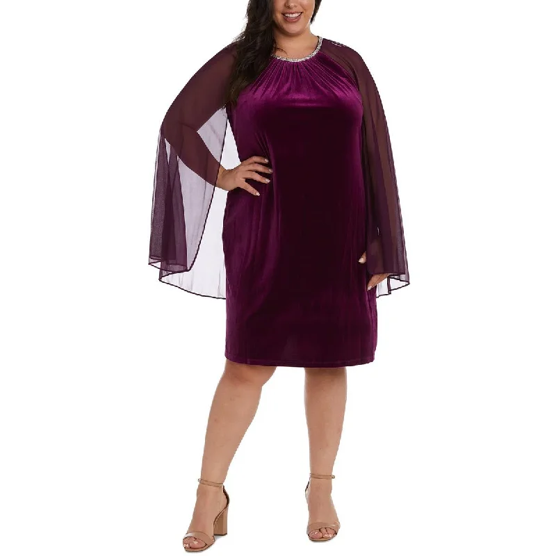 Luxury Women's Clothing R&M Richards Womens Plus Embellished Knee-Length Sheath Dress
