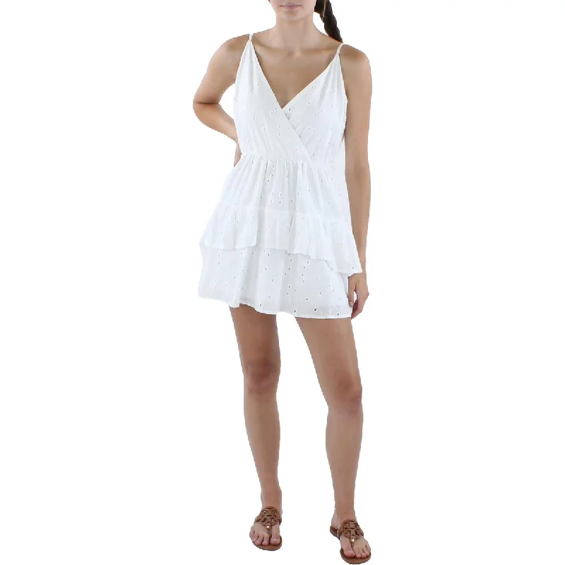 Women's Relaxed Outfit Speechless Womens Juniors Eyelet Mini Fit & Flare Dress