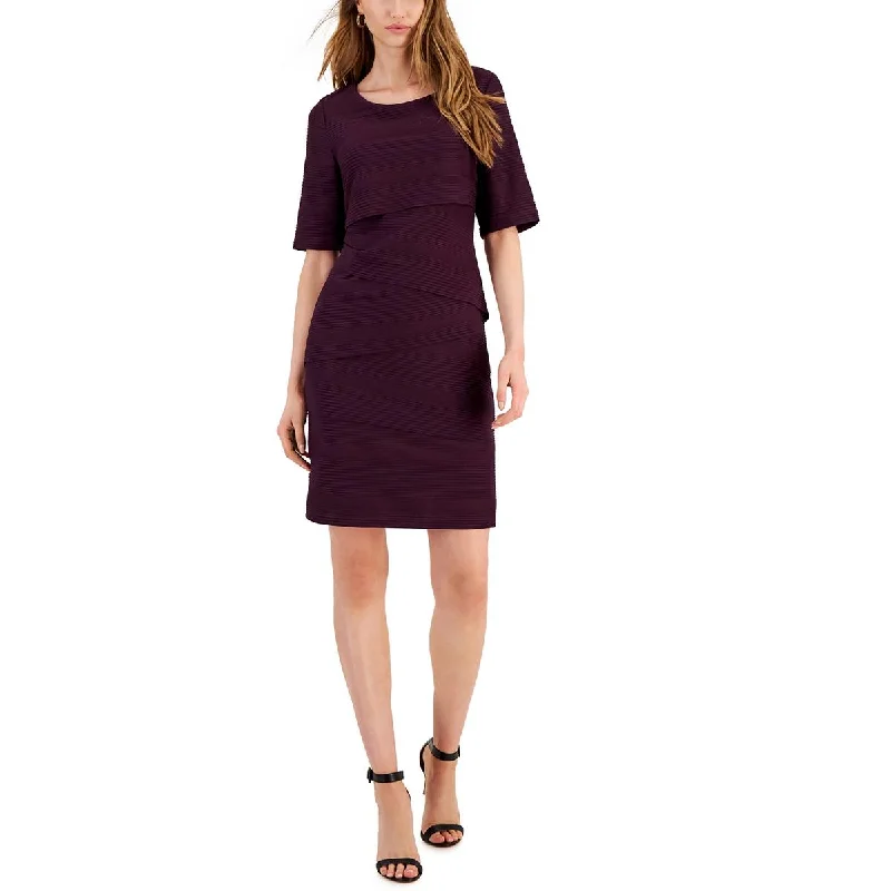 Relaxed Style Connected Apparel Womens Tiered Ribbed Sheath Dress