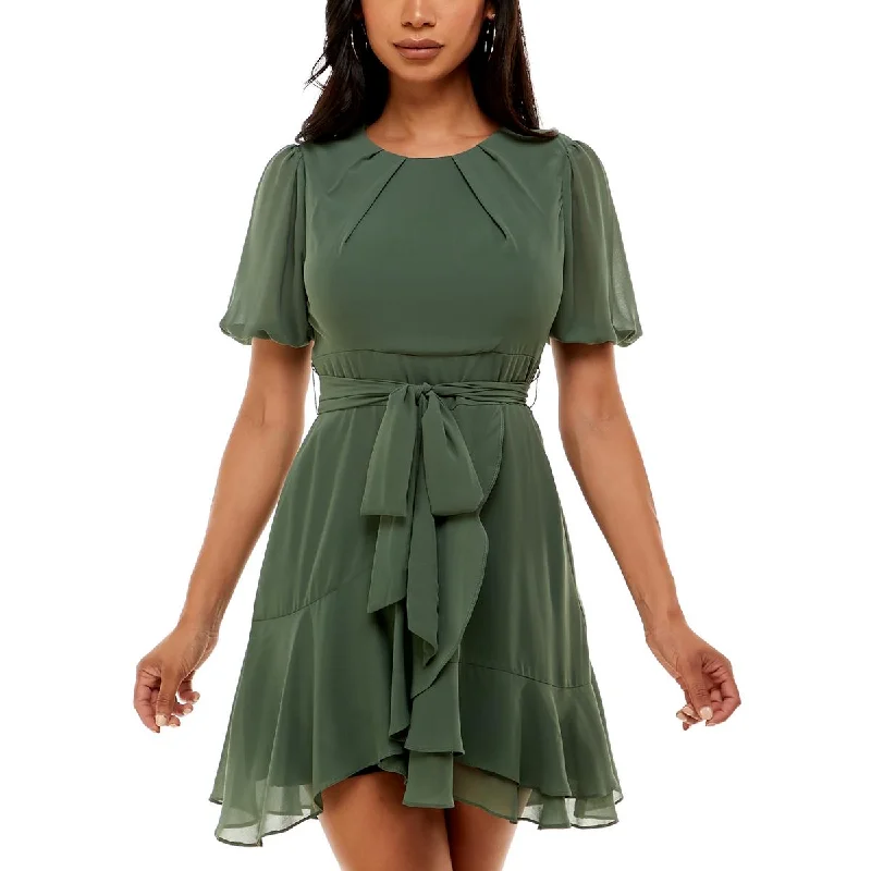 Women Clothes B. Darlin Womens Juniors Party Mini Fit & Flare Dress