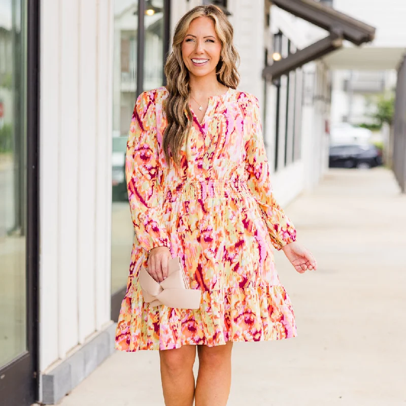 Laid-Back Elegance Planting Seeds Dress, Pink