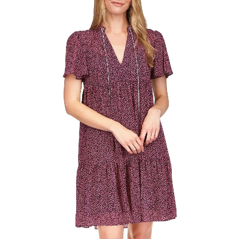 Casual Women's Clothing KORS Michael Kors Womens Chain Trim Mini Babydoll Dress