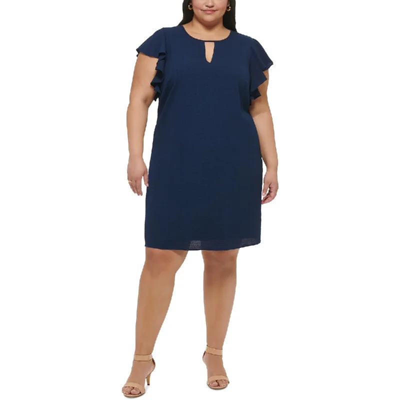 Chic Casual Style Jessica Howard Womens Plus Ruffled  Sheath Dress