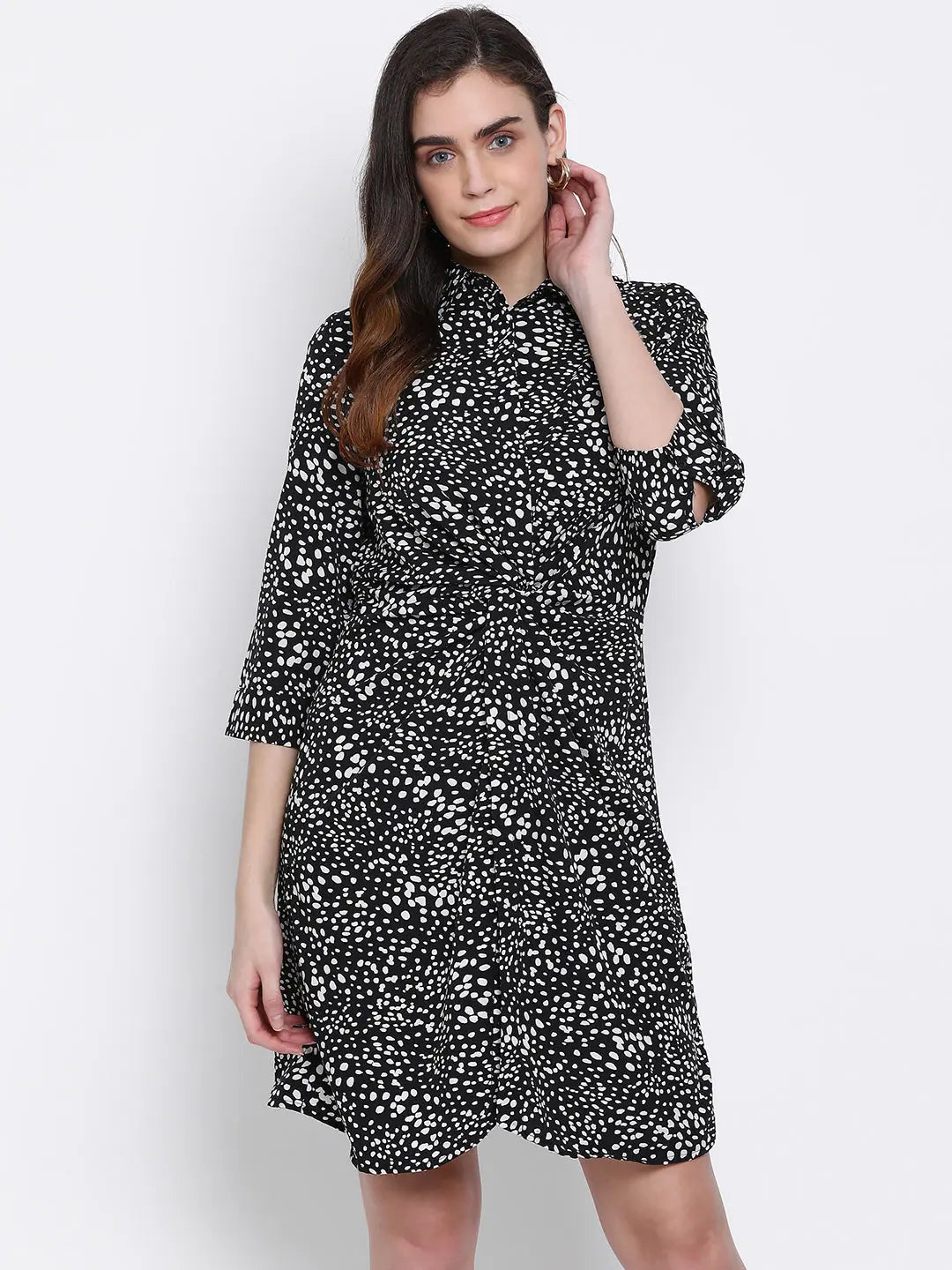 Modern Casual Clothing Graphic Telly On Stylized Women Dress