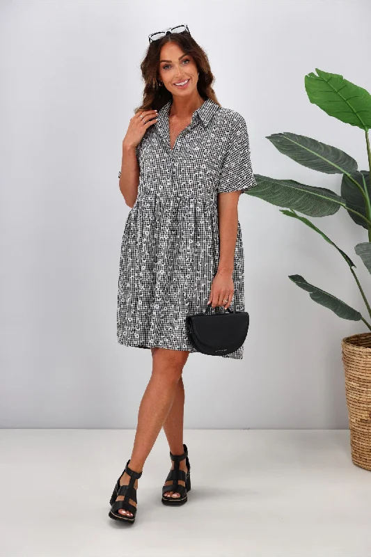 Luxe Women's Fashion Shine On Label Lyra Dress Flower Printed Gingham