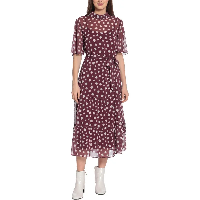 Charming Women's Clothes For Special Events Maggy London Womens Belted Printed Fit & Flare Dress