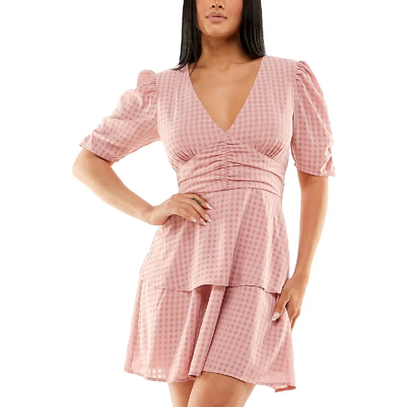Best Online Women's Boutiques Speechless Womens Juniors Tiered V-Neck Fit & Flare Dress