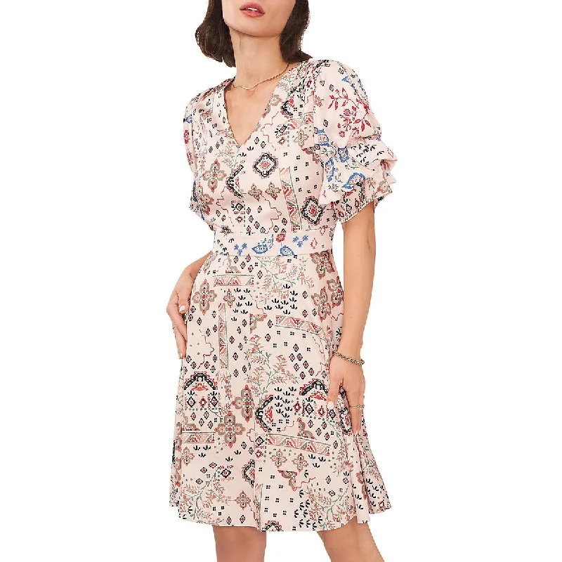Chic Women's Outfit 1.State Womens Above Knee Printed Fit & Flare Dress
