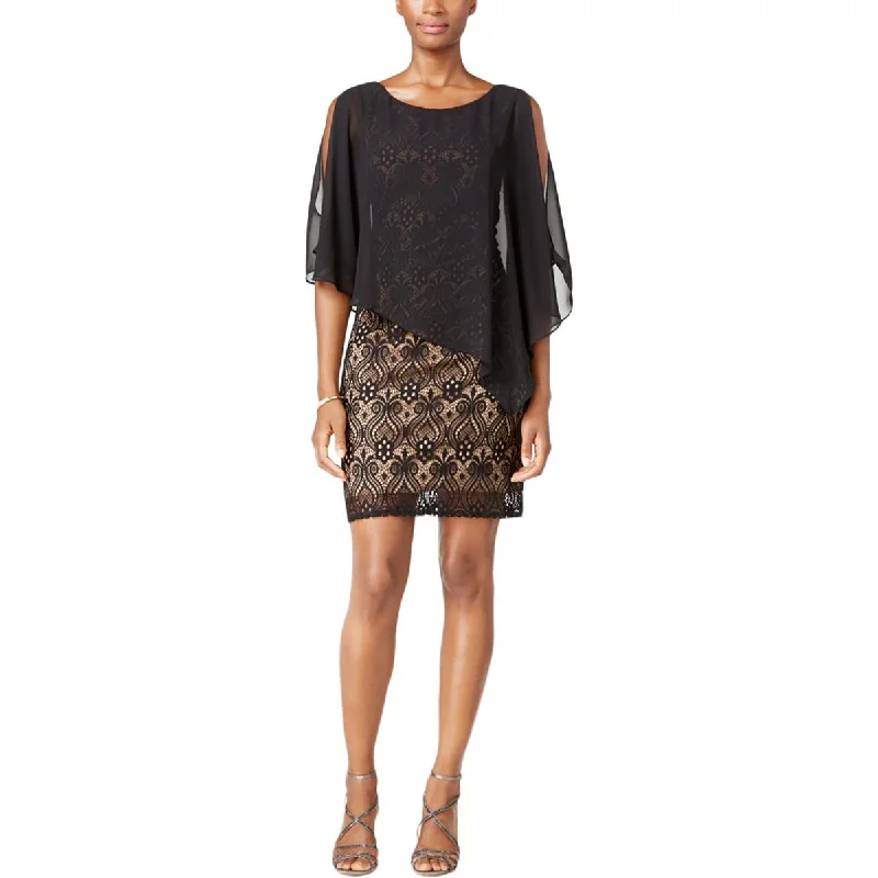 Luxury Fashion Connected Apparel Womens Lace Overlay Pullover Cocktail Dress