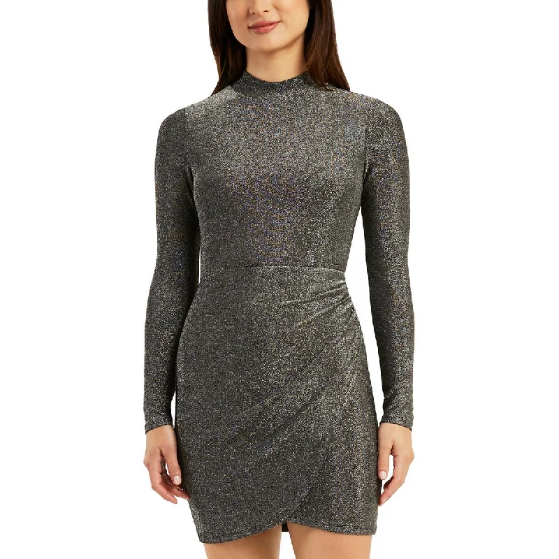 Evening Elegance BCX Womens Juniors Tulip Metallic Sheath Dress