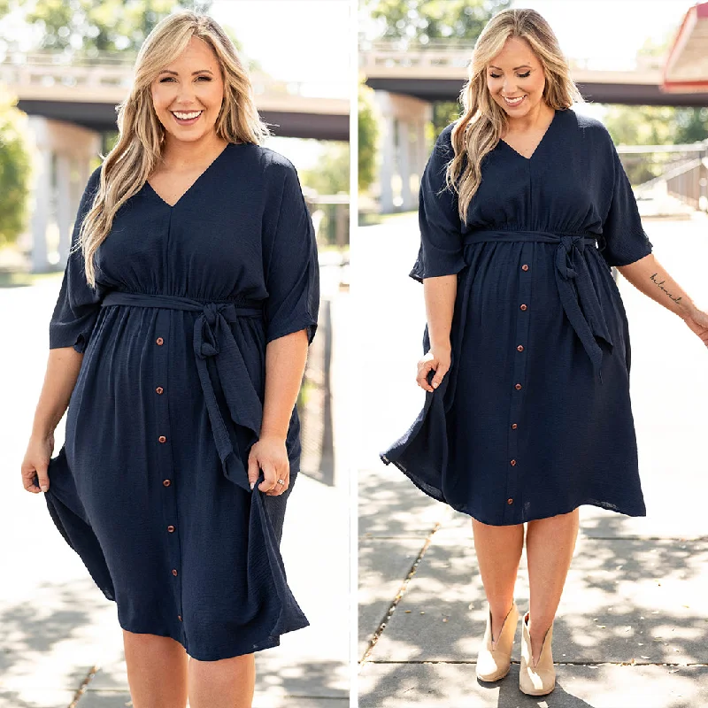 Comfortable Casual Wear Hopelessly Yours Dress, Navy