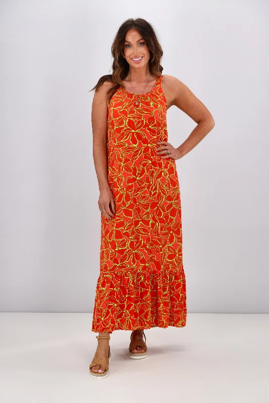 Clothing Sale ONLY Onlalma Life Vis Noemi Dress Hot Coral