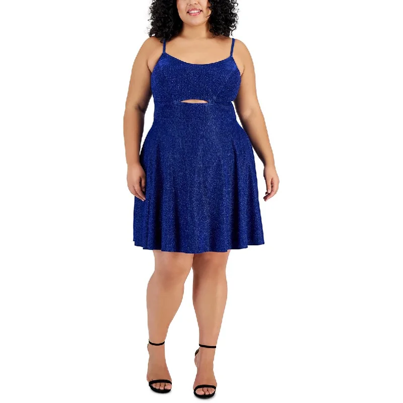 Trendy Fashion For Women City Studios Womens Plus Cutout Short Fit & Flare Dress