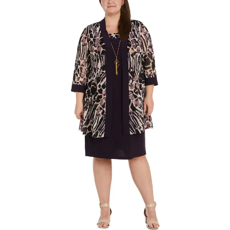Women's Office Clothing R&M Richards Womens Plus Jacket  Two Piece Dress