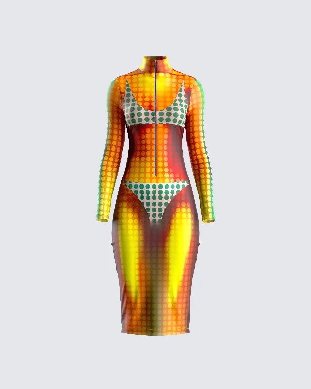Best Online Women's Boutiques Amira Multi Polka Dot Print Dress