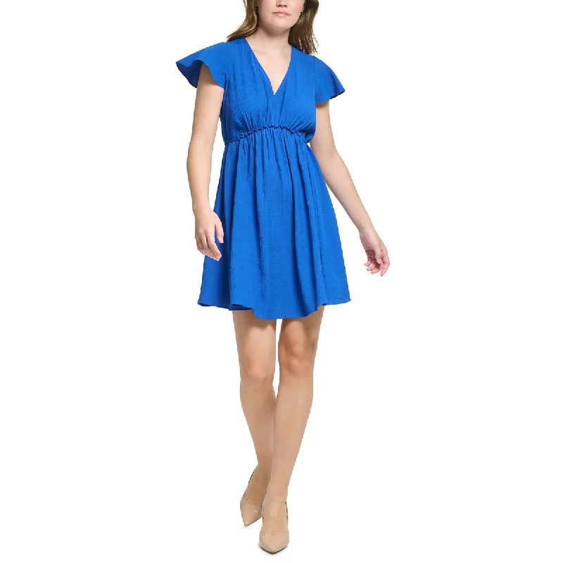 Fashionable Women's Wardrobe Calvin Klein Womens Flutter Sleeve Short Fit & Flare Dress