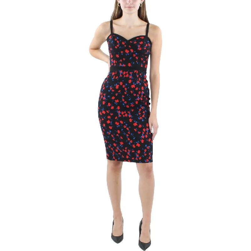 Women's Functional Outdoor Garments Black Halo Womens Knee-Length Sweetheart Neckline Sheath Dress