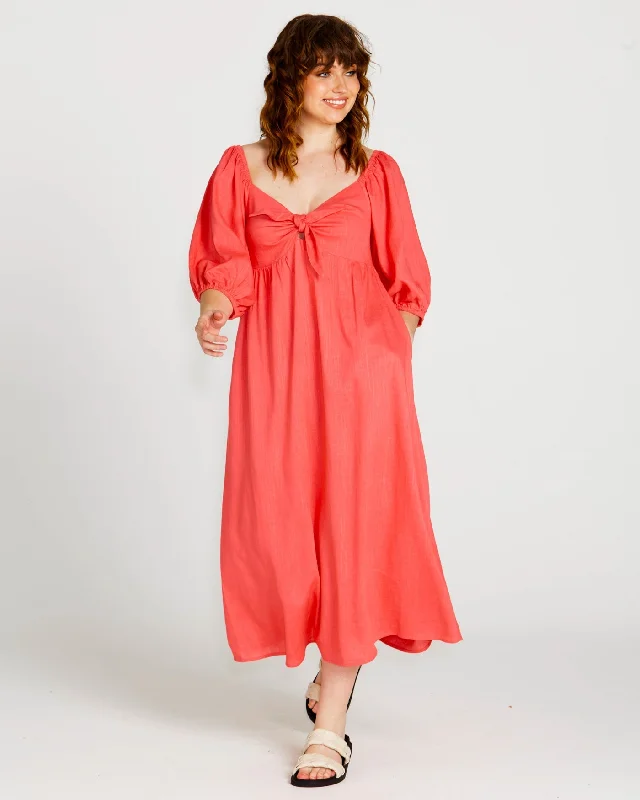 Affordable Women's Garments Sass Francesca Tie Front Dress Pink