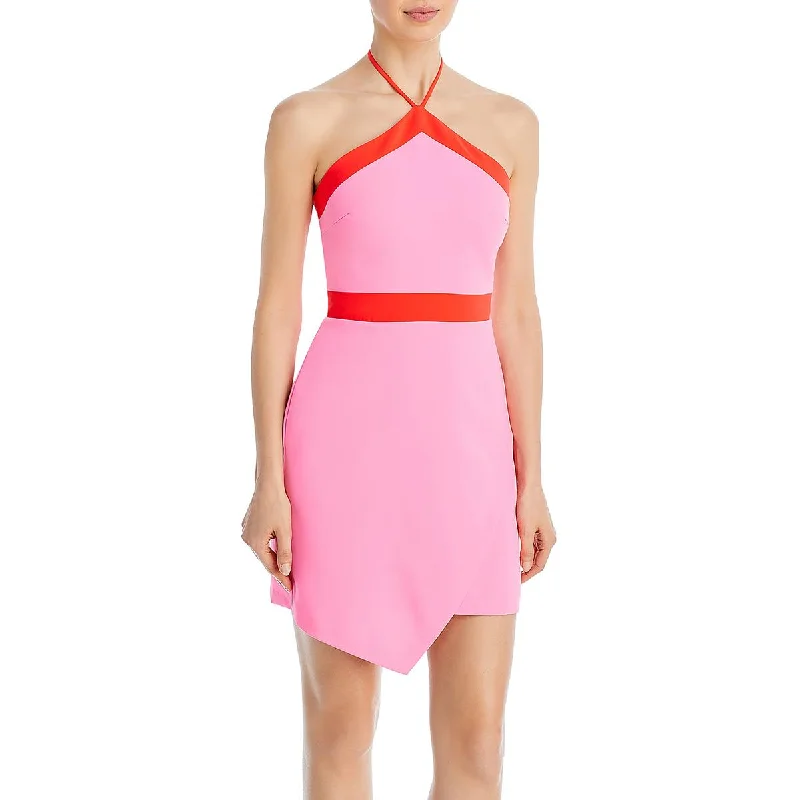 Clothing Sales Amanda Uprichard Womens Mini Asymmetrical Halter Dress
