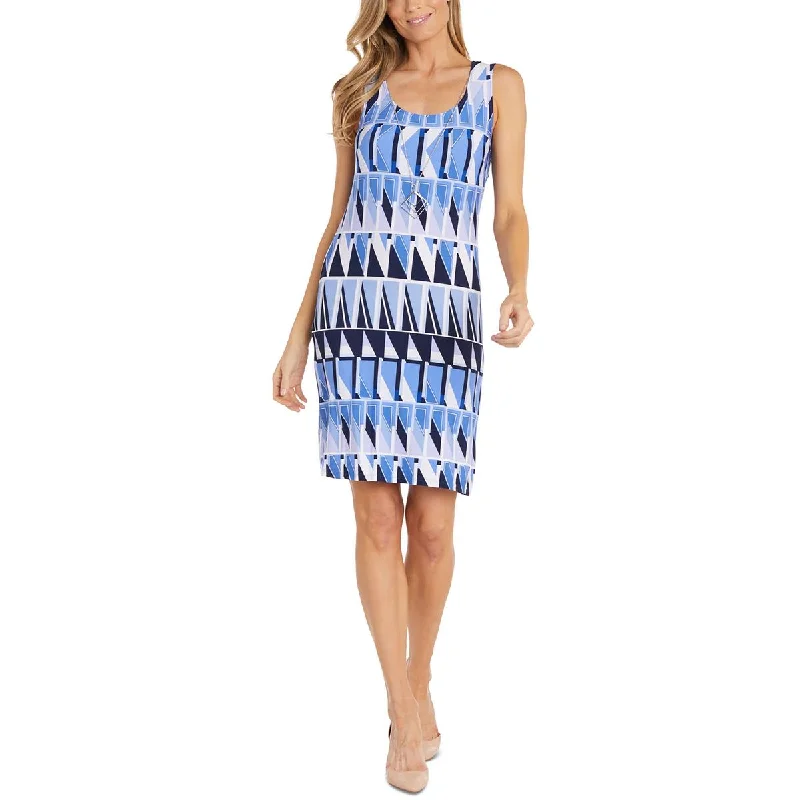 Bold Fashion R&M Richards Womens Printed Necklace Two Piece Dress
