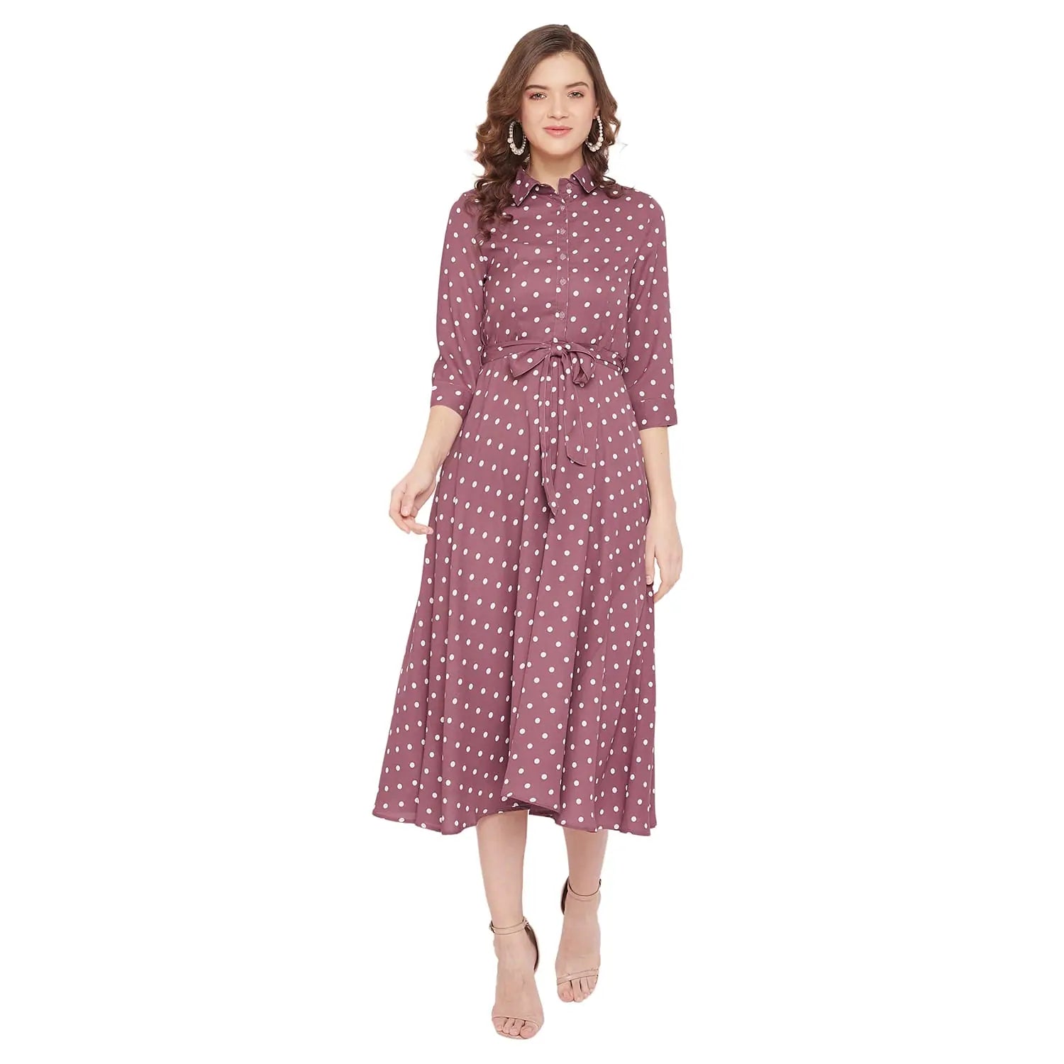 Clothing Woman Adults-Women Red Violet A-Line Dress