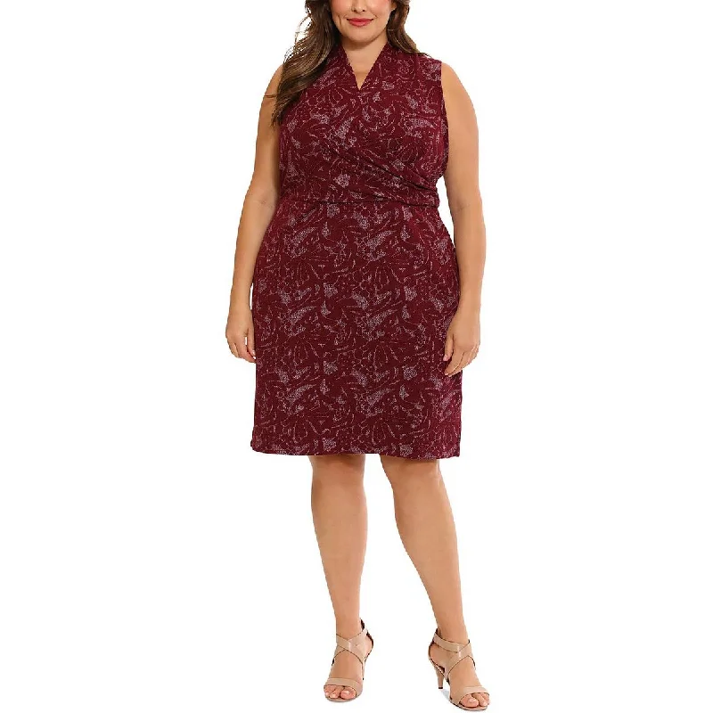 Unique Women's Fashion Pieces London Times Womens Plus Work Wear Mini Sheath Dress