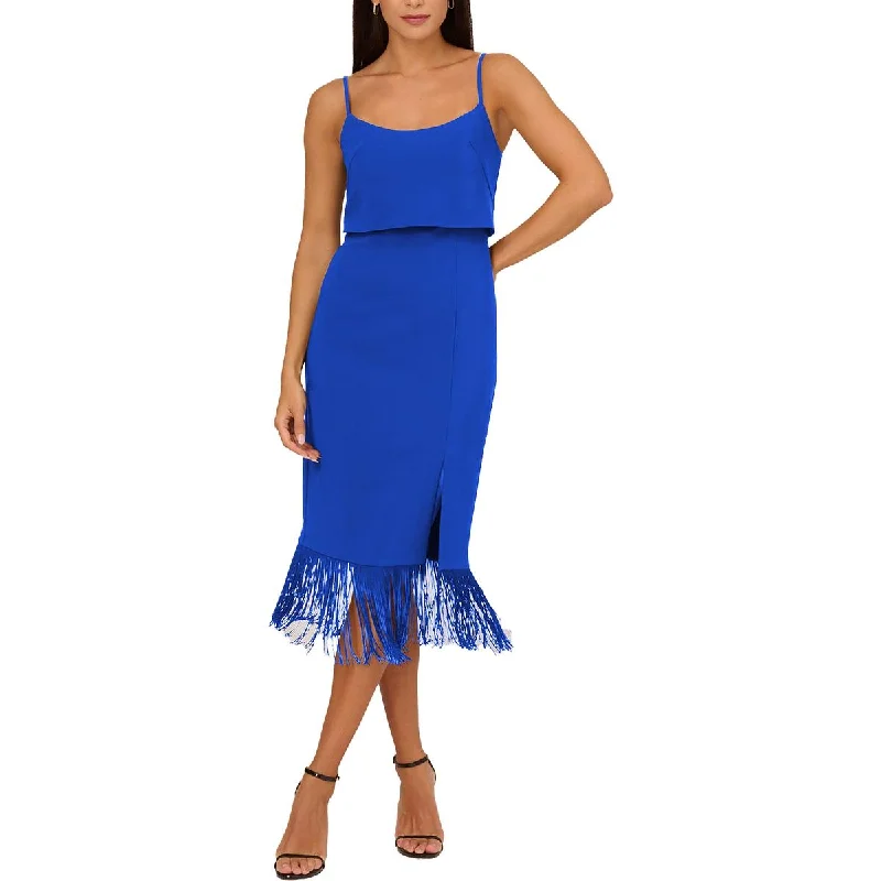 Street Style Fashion Adrianna Papell Womens Fringe  Sheath Dress