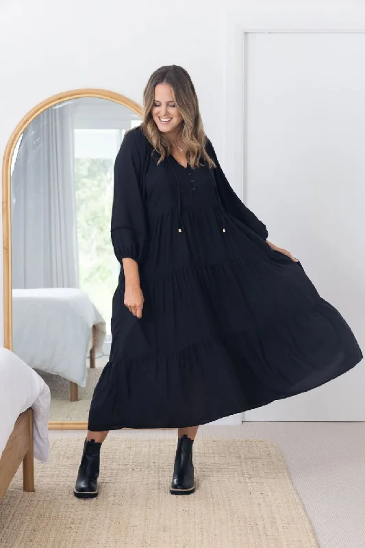 Women's Clothing Online Boho Australia Harley Dress Black