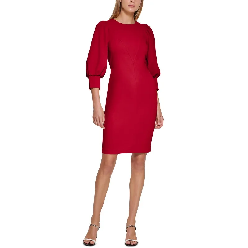 Casual Clothing for Women Calvin Klein Womens Gathered Above Knee Sheath Dress