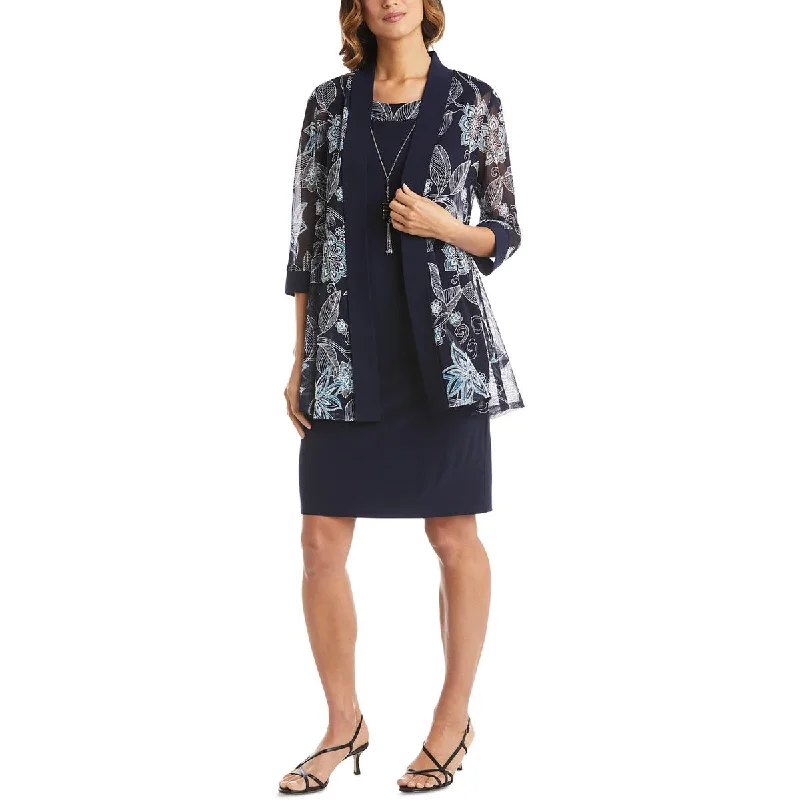 Women's Elegant Formal Outfit R&M Richards Womens Formal Knee Length Two Piece Dress
