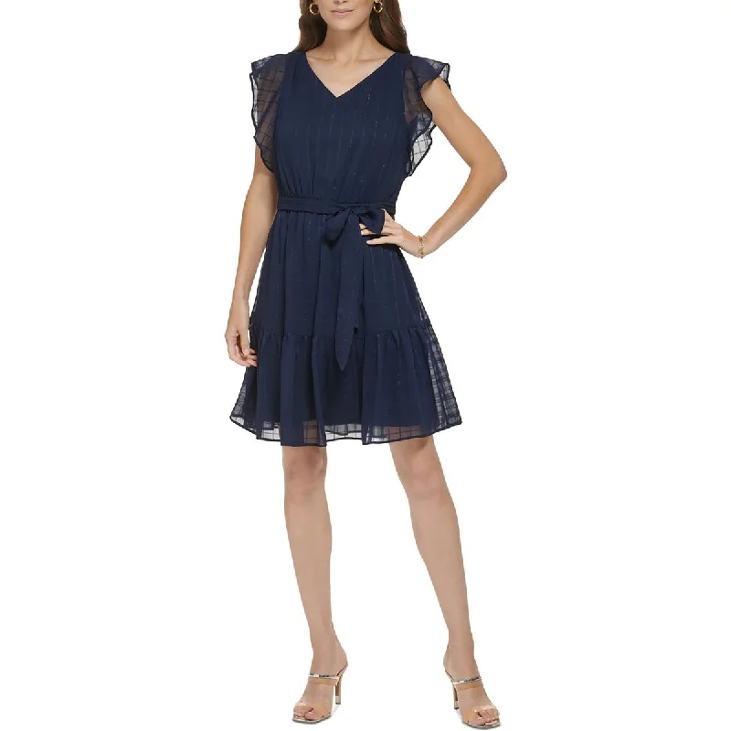 Bold Fashion DKNY Womens Chiffon Mini Fit & Flare Dress