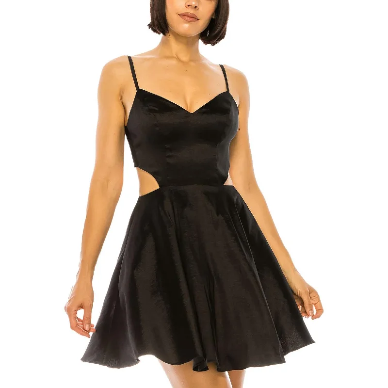 Fashion Sale B. Darlin Womens Tie Back Mini Fit & Flare Dress