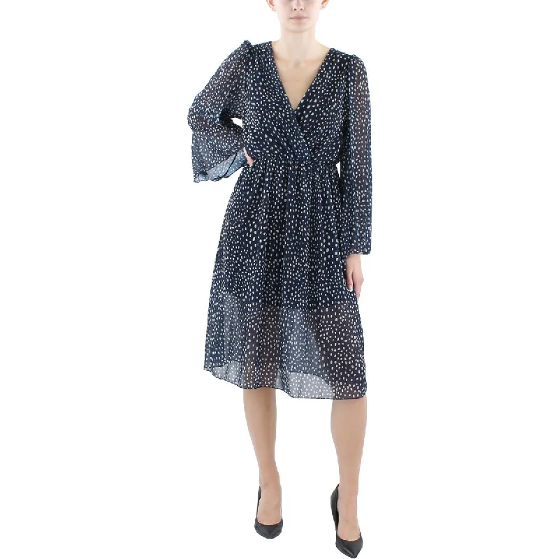 Flash Sales This Week Lola Womens Chiffon Printed Fit & Flare Dress