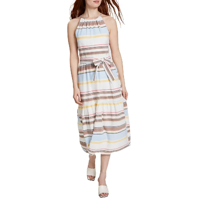 Trendy Women's Apparel for All Seasons DKNY Womens Halter Long Fit & Flare Dress