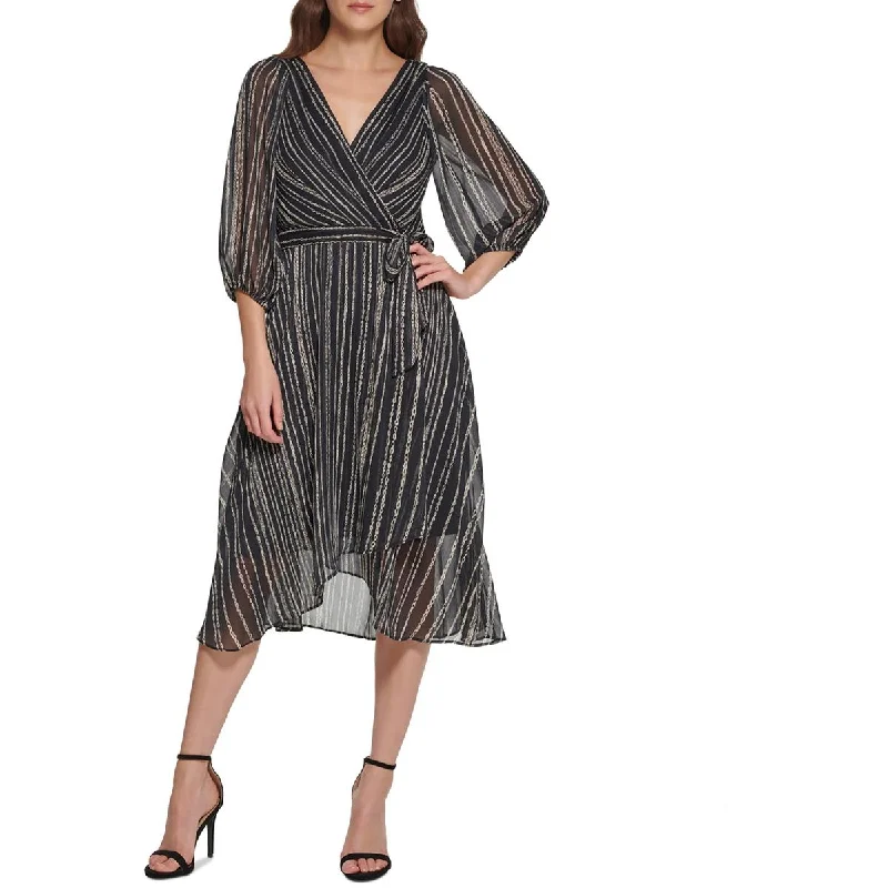 Women's Clothing Sets DKNY Womens Chiffon Printed Fit & Flare Dress