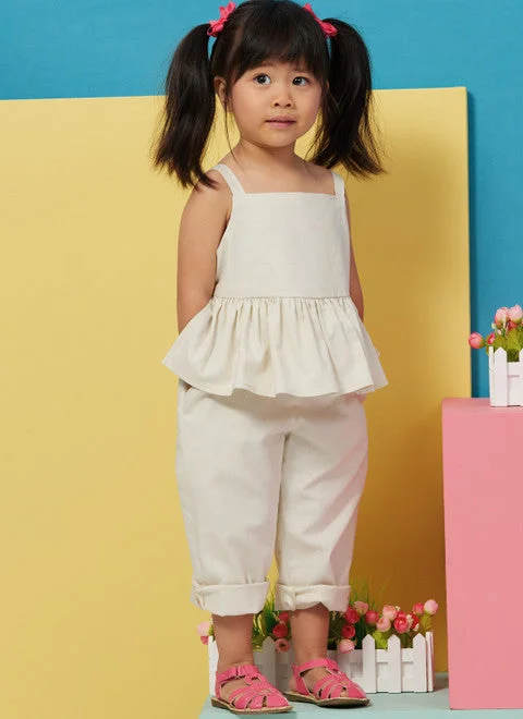 Fashionable Casual Tops Butterick Baby/Child Overall & Dress B6936