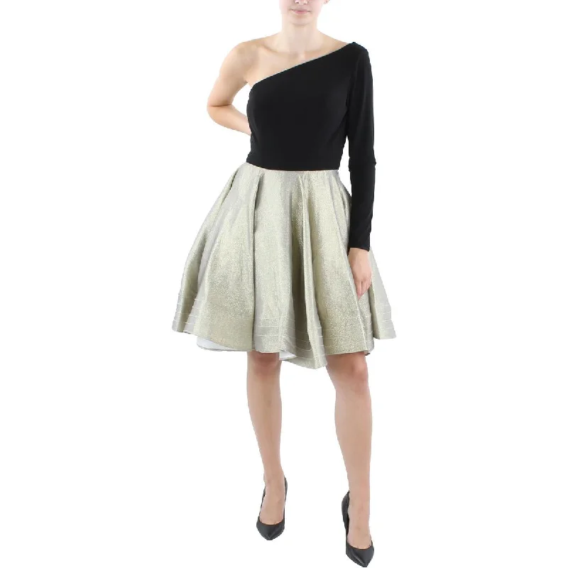 Flash Discount Ieena for Mac Duggal Womens Padded Bust Metallic Fit & Flare Dress