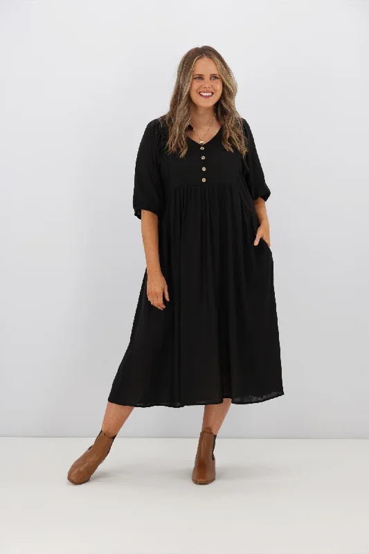 Clearance Sale Online Willow & Tree Olive Peasant Dress Black