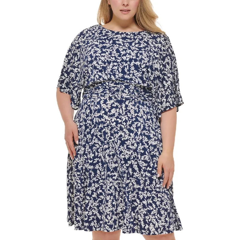 Sophisticated Style Jessica Howard Womens Plus Ruched Jersey Wear To Work Dress