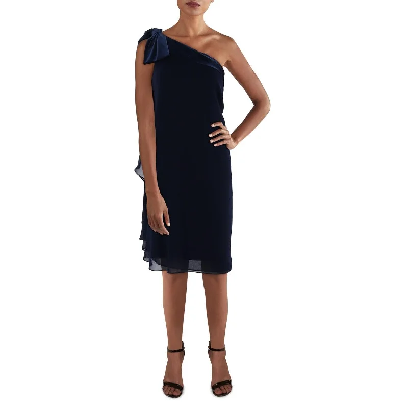Women's Outfit For The Office Lauren Ralph Lauren Womens Chiffon Velvet Trim Sheath Dress