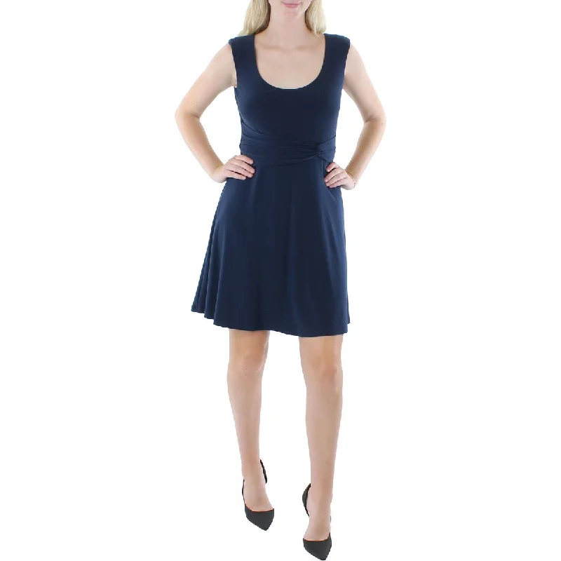 Casual Chic Lauren Ralph Lauren Womens Solid Jersey Fit & Flare Dress