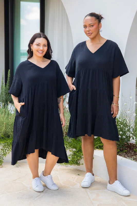 Luxury Women's Fashion PQ Collection Chic Dress Black