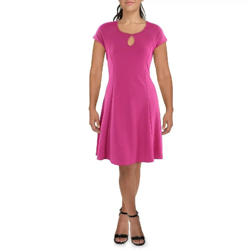 Current Trends 24seven Comfort Apparel Womens Plus Knit Textured Fit & Flare Dress