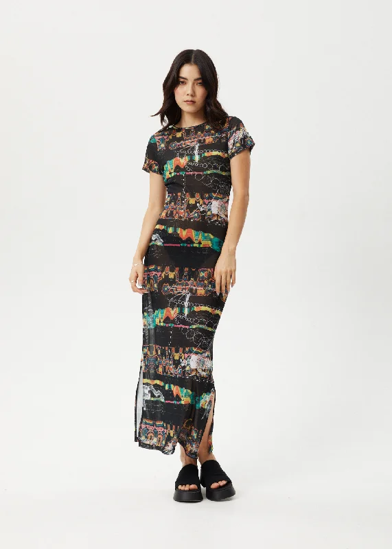 Women's Holiday Clothing AFENDS Womens Astral - Sheer Dress - Black