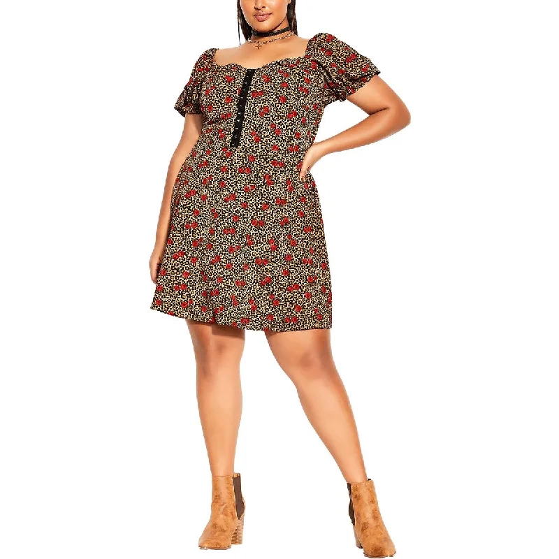 Online Boutique Clothing CCX Womens Plus Daytime Above-Knee Fit & Flare Dress