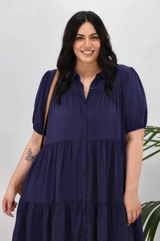 Stylish Women's Clothes for Work and Play Boho Australia Masie Dress Navy